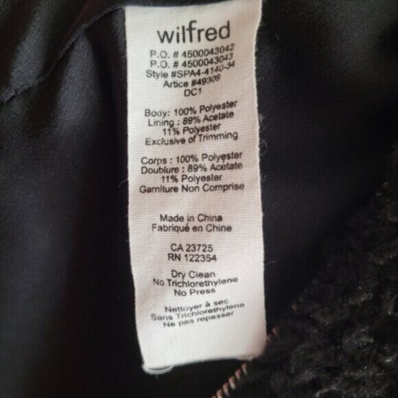 Aritzia Wilfred Chatou Black Sherpa Vest Size Medium - Picture 8 of 8